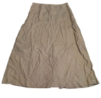 Falda midi de lino verde J. Jill talla 12 Petite Lagenlook iglesia abuela costera Foto 1 de 4