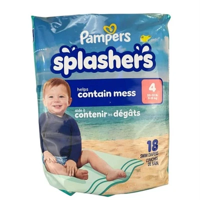 Pañales de natación Pampers Splashers talla 4 niño bebé 18 unidades TOTALMENTE NUEVOS Foto 1 de 4