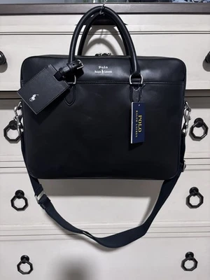 Bolso de cercanías Polo Ralph Lauren de cuero liso nuevo con etiquetas  Foto 1 de 4