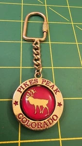 Vintage Pikes Peak Colorado Spinner Goldtone Souvenir Keychain, B2b3 - Picture 1 of 2