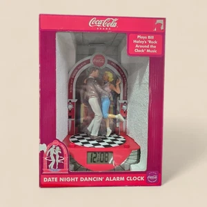Vintage 1980er Coca-Cola 50er Diner Wecker spielt Rock rund um die Uhr Neu in OVP - Bild 1 von 8