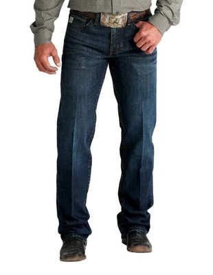 Pantalones de mezclilla Cinch Western para hombre relajados Bootcut Grant lavado oscuro MB31937001 Foto 1 de 3