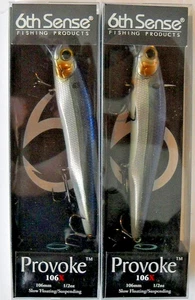 Lote de (2) Jerkbaits 6th SENSE PROVOKE 106X en color ALETA ROSCADA CROMADA - Imagen 1 de 2