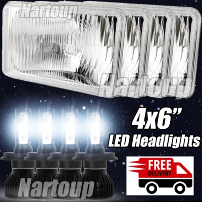 4pcs 4x6 inch DOT LED Headlights Hi-Lo Beam Fit Nissan 720 1983 1984 1985 1986 Foto 1 de 4