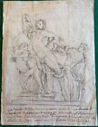 Antico disegno a matita Laocoonte 1700 XVIII sec. originale in Vaticano chiose