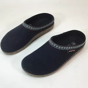 Haflinger Unisex EU 42 GZ Classic Pure Wool Grizzly Slipper Clog US L11 M9 - Picture 1 of 9