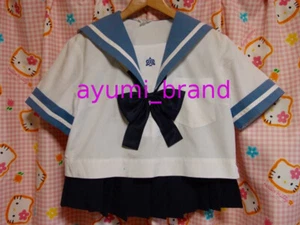 E123 ^_^ Japanese SchoolGirl Uniform Summer! Big size! Excellent.School Logo. - Picture 1 of 9
