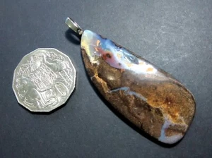 Large Solid Boulder Opal Pendant - Quilpie QLD (#QBP-35) Hand-cut and Polished. - Picture 1 of 7