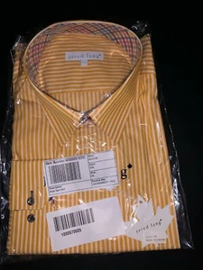 Jared Lang Button Front Dress Shirt w/plaid contrast cuffs & collar/Size XXL/NWT - Picture 1 of 6