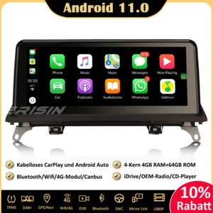 10.25" CarPlay Android 11 Autoradio GPS DAB+ TPMS SWC Navi BMW X5 E70 X6 E71 CIC - Bild 1 von 13