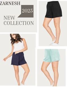 EG fashion Women Plus Summer Soft Comfortable Fit Solid Lounge Shorts Zarnesh - Picture 1 of 21