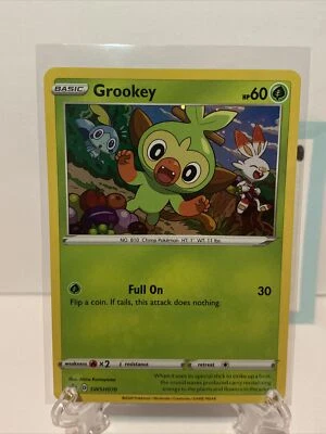 POKEMON GROOKEY PROMO HOLO SWSH070 Sword & Shield Black Star TCG Card Near Mint - Image 1 of 4