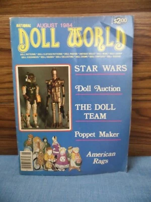 Vtg STAR WARS DOLL WORLD 1984 RARE Magazine Patterns Photos Book Back Issue   - Image 1 of 4