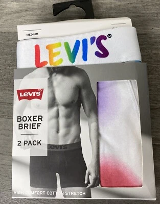 Трусы боксерские Levi's Pride упаковка 2 шт. размер средний стиль 37453-0805 разноцветные радужные - Изображение 1 из 4