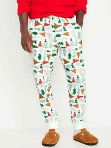 Pigiama Jogger Flanella Albero di Natale Old Navy O Nuovo con etichette Pantaloni Sleep Lounge Uomo XS M - Foto 1 di 5