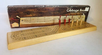 Wooden Cribbage Board 1505 Continuous Track Instant Score 1974 With Box - Image 1 of 4