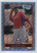 2012 Bowman Chrome Prospects Blue Wave Refractor Maikel Franco #BCP112