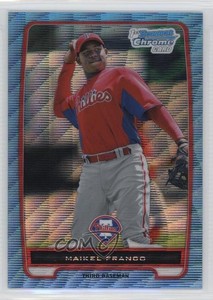 2012 Bowman Chrome Prospects Blue Wave Refractor Maikel Franco #BCP112