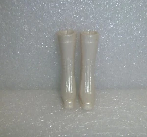 Barbie Shoes - Well Actually A Pair Pearly White Boots - Picture 1 of 8