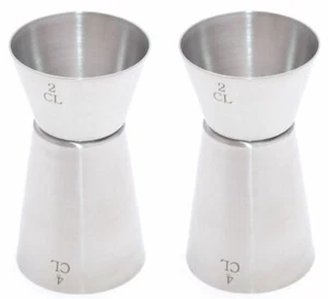 Doppelmaß 4 cl 2 cl  2 Stück Maßbecher Cocktailmaß Doppelmaßbecher Maßbecher - Picture 1 of 1