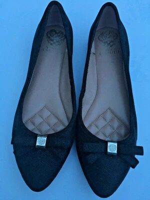 Vince Camuto Black Glitter Flats With Bow Size 10B/40 - Image 1 of 4