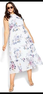 NWT City Chic Halter Love Print Maxi Dress Summer Love Size XXL (24) - Picture 1 of 2