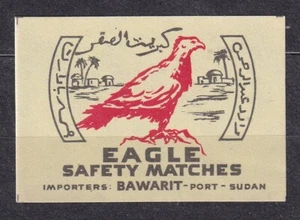 POLAND 1957 Matchbox Label Export - Cat.E#095 EAGLE Safety Matches - SUDAN - Imagen 1 de 1