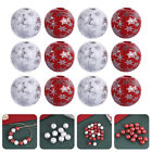  100 Pcs Plaid Wood Bead Beads for Jewelry Snow Print Wooden Accessories