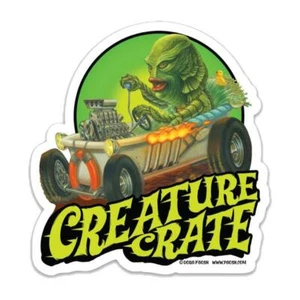 Juego de 2 pegatinas de criatura de terror pez laguna monstruo Halloween terror gótico - Imagen 1 de 1