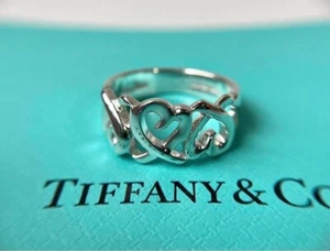 Tiffany & Co. open heart silver ring Ag925 Elsa Peretti - Picture 1 of 7