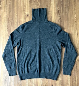 Black Brown 1826 Soft Cashmere Turtleneck Sweater Gray Men's Size Large - Picture 1 of 5
