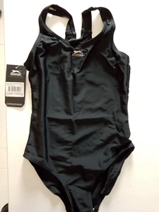 Slazenger Basic Swimsuit Age 11 12 NEW Costume Swim Black - Picture 1 of 3
