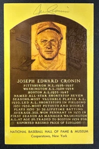 Joe Cronin Autographed MLB Hall Of Fame Postcard Boston Red Sox BAS - Picture 1 of 3