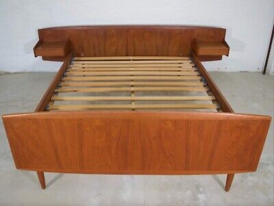 Vintage Danish Mid Century Modern Teak  Double Bed By Melvin Mikkelsen • 1,395£