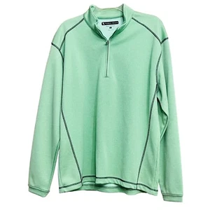 Pebble Beach Performance Golf Green Long Sleeve Golf Shirt 1/4 Zip Pullover Sz M - Picture 1 of 8