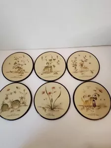 Set Of 6 Vintage Korean Traditional Artwork Coasters Sae Chen Industrial in Box- - Picture 1 of 6