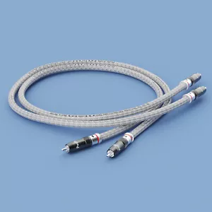 Coppia X454 Argento Massiccio Puro RCA a RCA Cavo Audio HiFi Linea di Interconnessione - Foto 1 di 13