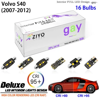 16pcs LED Interior Light Upgrade for Volvo S40 2007-2012 White LED Light Bulbs - Imagen 1 de 4