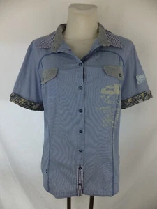SPORTALM Bluse - 46 - blau weiss grau - Streifen und Blumen Muster - TOP - Bild 1 von 11