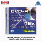 Ritek Traxdata DVD-R Full Face 16x 4.7 GB Inkjet Printable Discs Jewel Case LOT