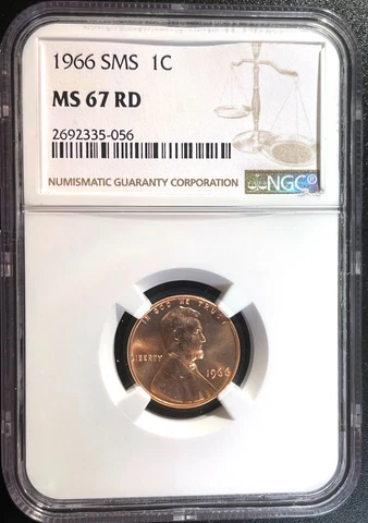 1966 SMS 1C MS67 RD LINCOLN MEMORIAL CENT SPECIAL MINT SET UNCIRCULATED RED NGC Cover