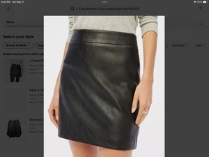 NEW J.CREW BLACK FAUX LEATHER A-LINE MINI SKIRT BC893 SIZE 14 ($98) - Picture 1 of 9