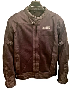 Cuber Motorsports Black Mesh Motorcycle Jacket Armored Reflective Mens XL - Bild 1 von 9