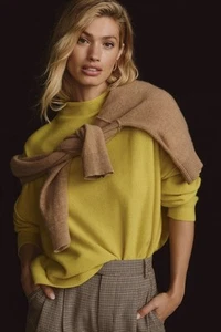 Pilcro Alani 100% Cashmere Mock Neck Sweater Anthropologie Oversized Sz XXS - Picture 1 of 11