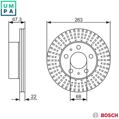 2x BRAKE DISC 0 986 479 480 FOR VOLVO 260 240/Rural/Kombi/Break B200F 2.0L 4cyl - Image 1 of 4