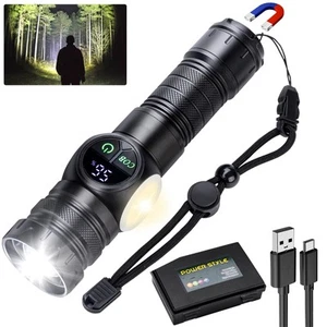 Flashlight High Lumens Rechargeable Magnetic, 1,200,000 Tactical Super Bright... - Picture 1 of 7