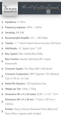 bookshelf vienna acoustics hydn se speakers - Image 1 of 2