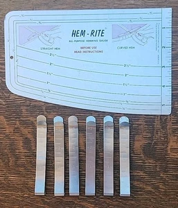 Original All Purpose Hem-Rite All-Purpose Hemming Gauge & 6 Aluminum Clips  - Picture 1 of 3