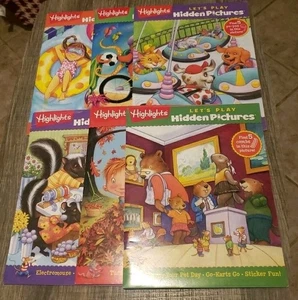 Lot Of 6 Highlight Magazines "Let's Play" Hidden Pictures With Stickers Unused - Picture 1 of 11