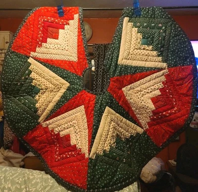 复古圣诞树裙自制小木屋 Lone Star 绗缝 43 英寸 Calico Big — 第 1/4 张图片